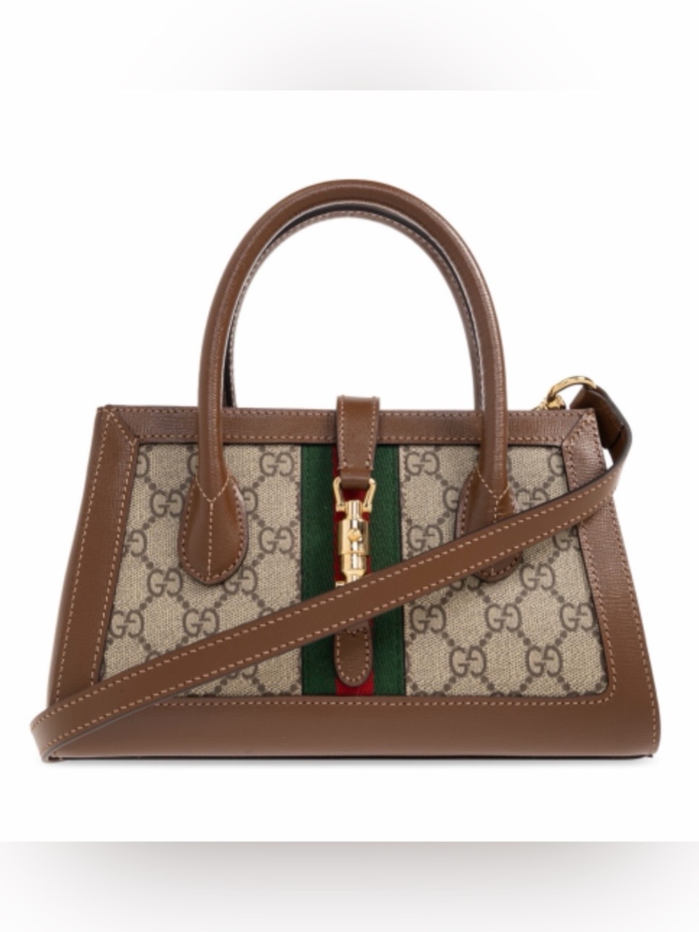 GUCCI Jackie 1961 GG web stripe top handle shoulder bag